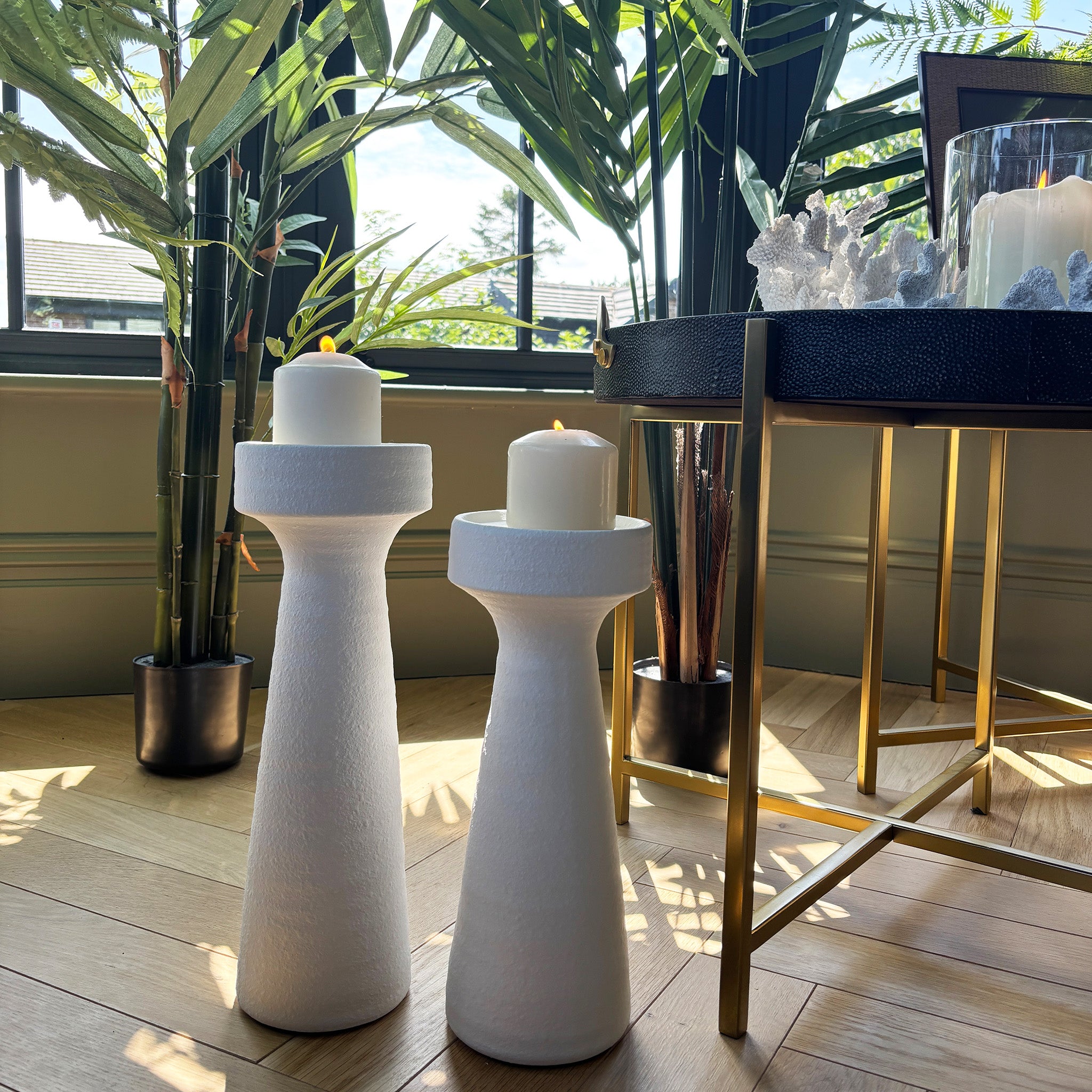 White Column Candle Holder - Medium